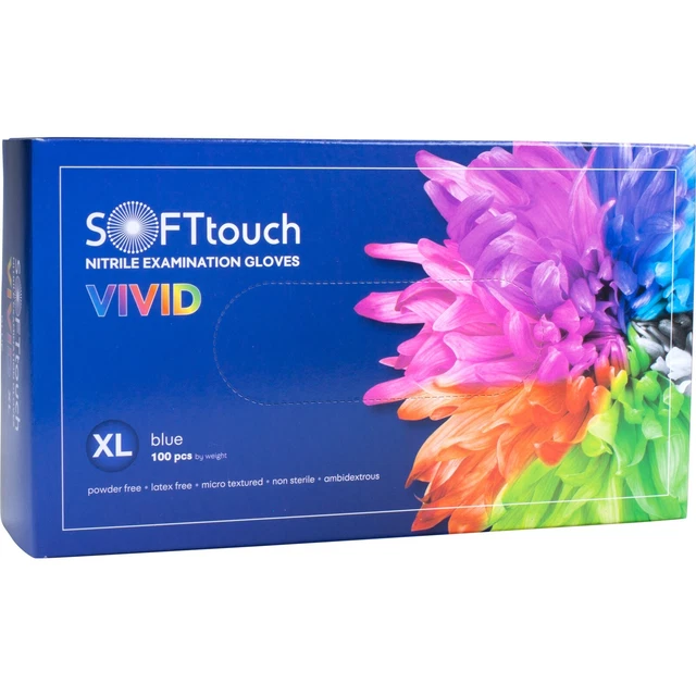 Guantes SOFTtouch Vivid Blue nitrilo, azul, talla XL, sin látex, sin polvo