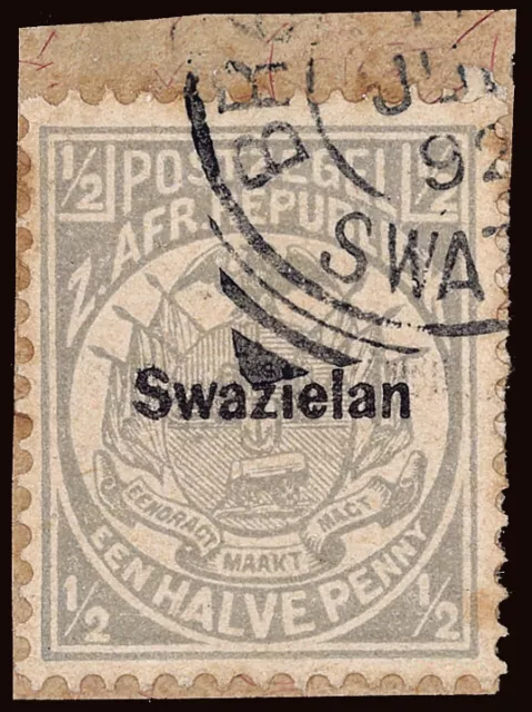 Swaziland Scott 1b Gibbons 4b Used Stamp with RPSL certificate
