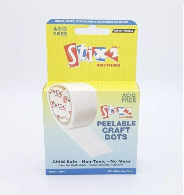 200 Reposicional Sín Ácido Craft Lunares 10mm Pelable Glue Adhesivo Stix2 57114