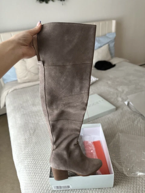 SOLE SOCIETY CATALINA over the knee tall boots taupe sz 7.5 womens 44.00 PicClick