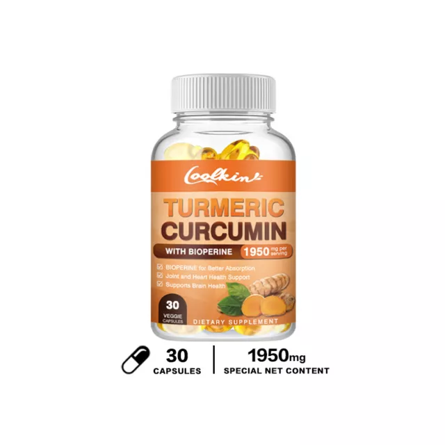 Turmeric Curcumin 1950mg-Highest Potency 95%-with BioPerine Black Pepper Extract