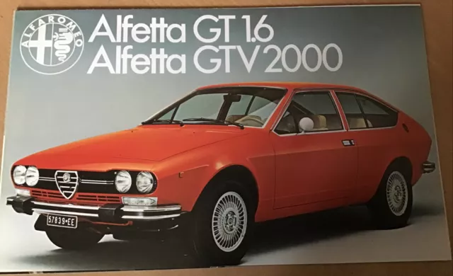 ALFA ROMEO ALFETTA GT 1.6 & GTV 2000 COUPES UK Mkt Sales Brochure Ref 782 573