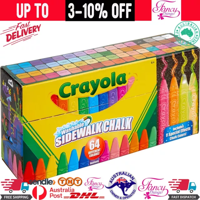 Crayola Sidewalk Washable Chalk Assorted Pack of 64 Best Quality FREE SHIPPING!!