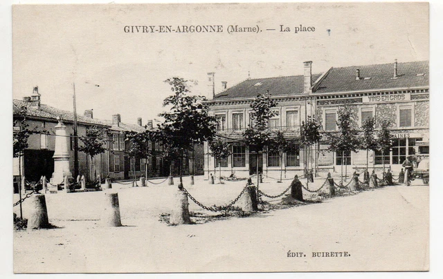 GIVRY EN ARGONNE - Marne - CPA 51 - la Place et le monument aux morts