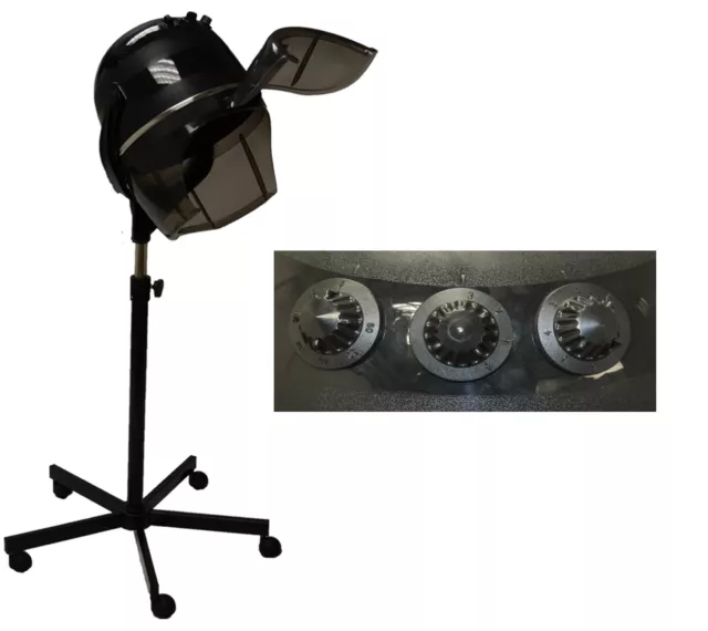 Professional Hooded Bonnet Hair Dryer Wheels Stand Barber Beauty Salon Equipment
