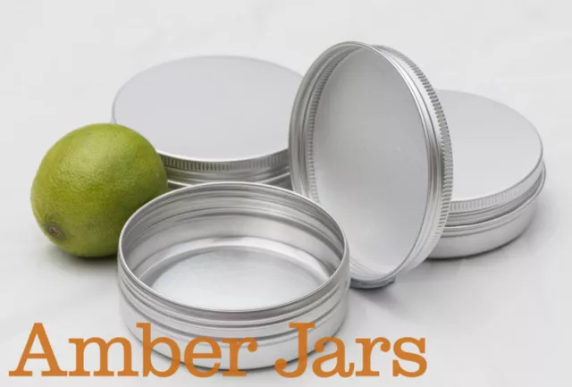 10x 100ml Aluminium Jar with Wadded Lid  Candle Jar, Beard Balm Jar, FREE POST