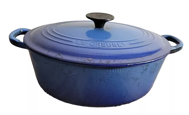 Horno holandés tostador ovalado hierro fundido esmaltado azul LE CREUSET 27 Marsella 3,5 Qt