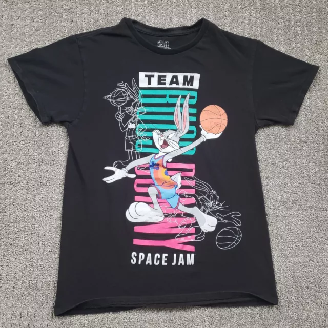 SPACE JAM Shirt Mens Small Black New Legacy Looney Tunes Bugs Bunny Movie