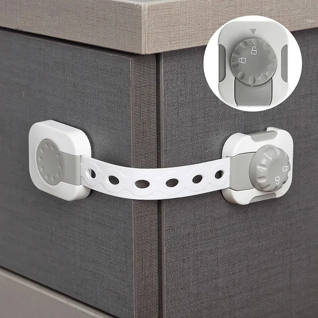 Strong Fixation Cabinet Door Lock Plastic Drawer Lock  Toddler