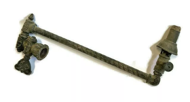 Antique Ornate Victorian Brass Gas Lamp Swivel Arm