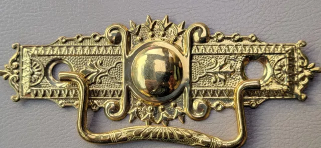 3" VICTORIAN Furniture Drawer Pull In POLISHED BRASS Finish Solid Brass