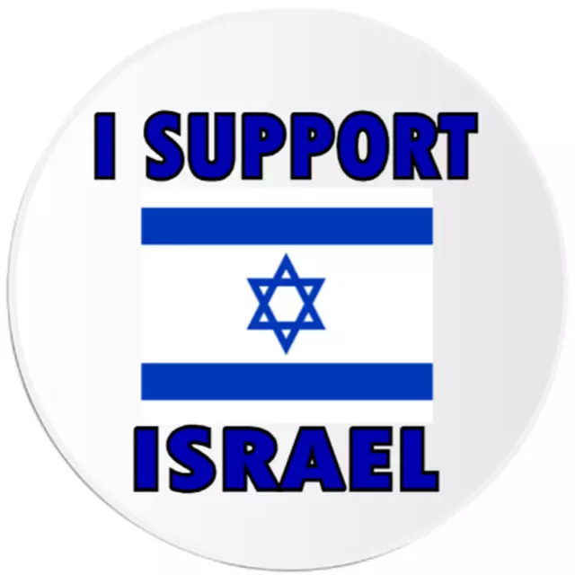 I Support Israel - Circle Sticker Decal 3 Inch - Flag Zionist