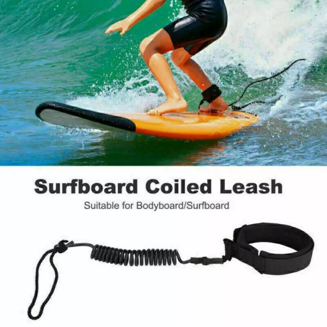 Surf Leash, Surfleine, SUP Leash curled, 10FT, Ankle leash for surfboard NEW TOP