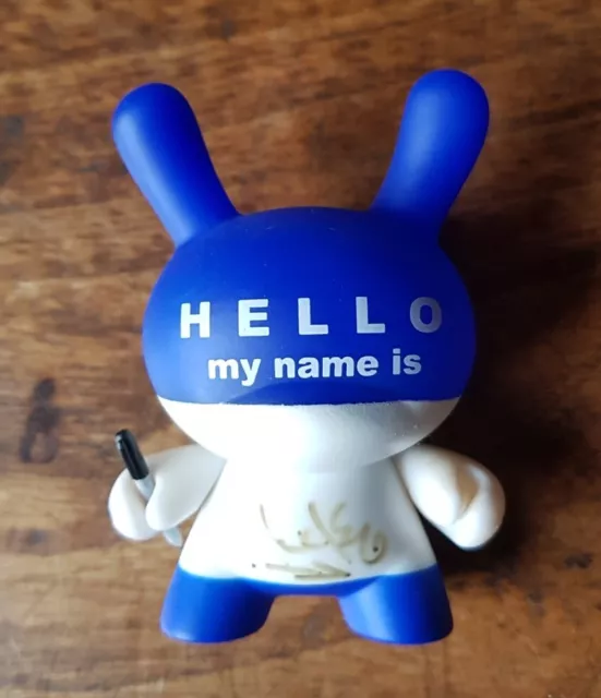 Huck Gee Blue HMNI Dunny Series 3 SDCC 2007 3" Vinyl Art Toy Kidrobot SIGNED