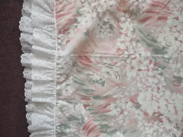 Vintage Victorian Pink Comforter Curtain Pillow Tablecloth French Cottage Ruffle