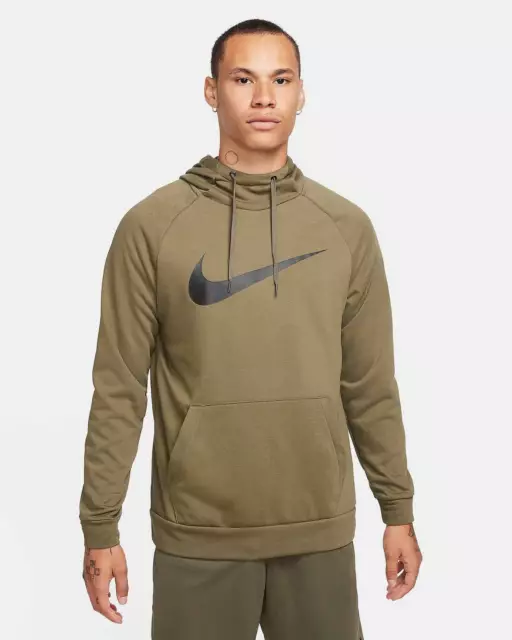 Nike Dry Graphic Hoodie Fleece - Felpa Con Cappuccio Verde - Taglia S Uomo Felpe