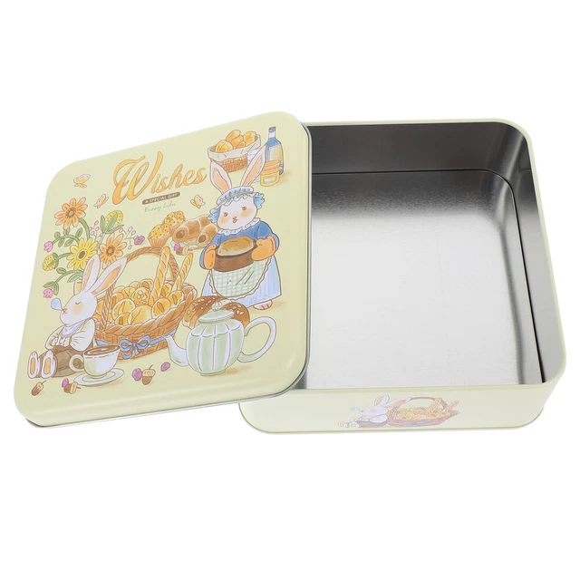 SCATOLA IN LAMIERA bianca contenitore caramelle contenitore cosmetico