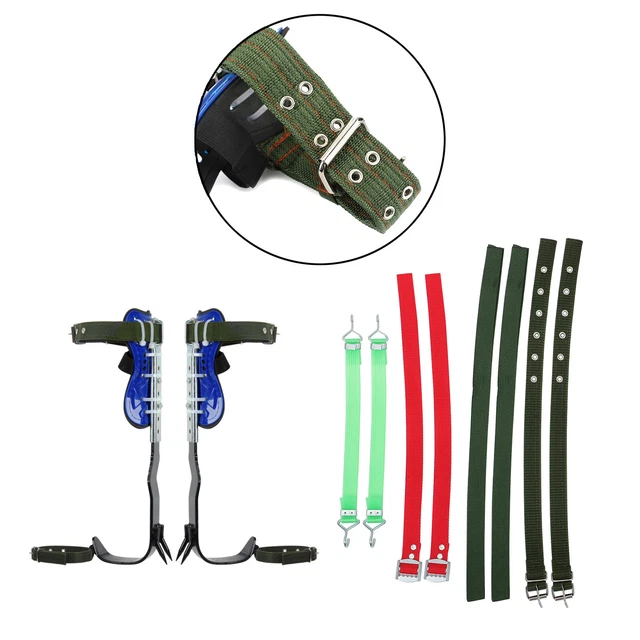 Tree Climbing Spike Set 2 Gears Safety Belt Adjustable Lanyard Rope Rescue SF
