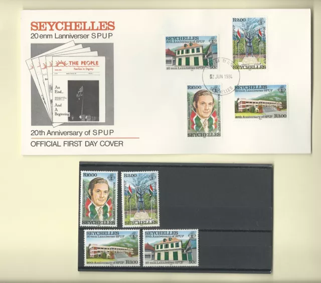 Seychelles 1984 Offizielle FDC & MNH Sc 542-45 20 Jubiläum Spup