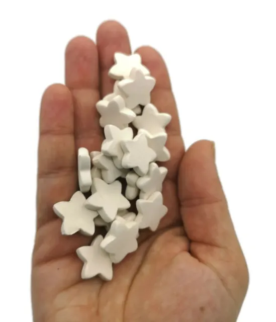 20Pc Handmade Ceramic Bisque Small Stars Ready To Paint, Mosaic Tiles For Crafts