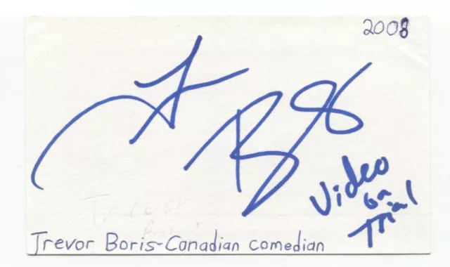 Trevor Boris Signed 3x5 Index Card Autographed Signature Comedian Comic Actor