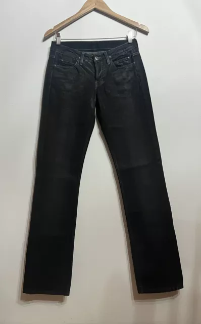 Rick Owens Jeans Wax Black Slab Denim Straight Skinny Slim Button Fly Men’s 24