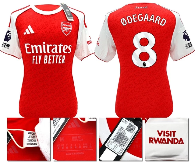 BNWT 2025/2026 ARSENAL F.c. Adidas Home Shirt Odegaard 8 + Patches / Xl ...