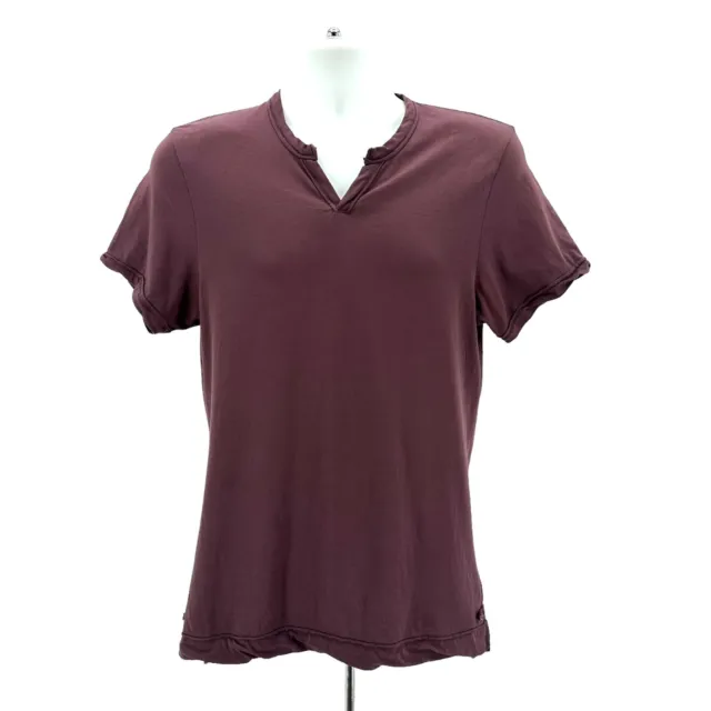 Alternative Organic Cotton V-neck Plum Purple T-Shirt Mens Medium