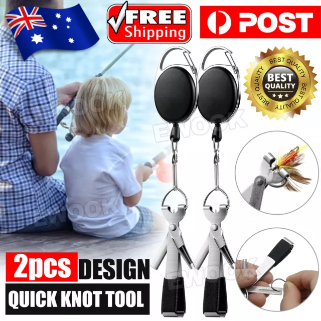 2x Quick Knot Tool Fishing Nipper Fly Line Cutter Clippers Line Tie Nail Tying