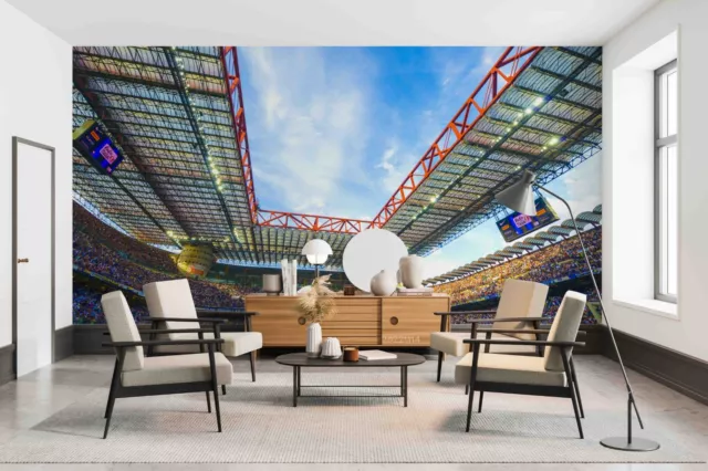 3D San Siro Football Stadium Wallpaper Wall Mural Peel and Stick Wallpaper 223