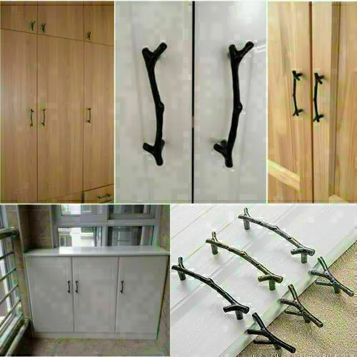 Twig Furniture Cabinet Pull Knobs Retro Tree Branch Drawer Wardrobe Door Handle