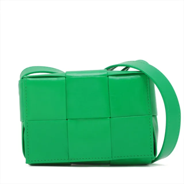 BOTTEGA VENETA Maxi INTRECCIATO Candy Cassette Leather Shoulder Bag Green