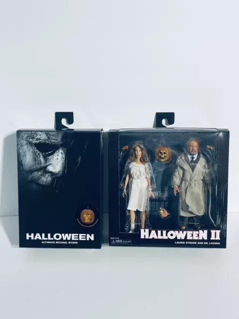 NECA Halloween II Laurie Strode & Dr. Loomis + Ultimate Michael Myers Lot NEW