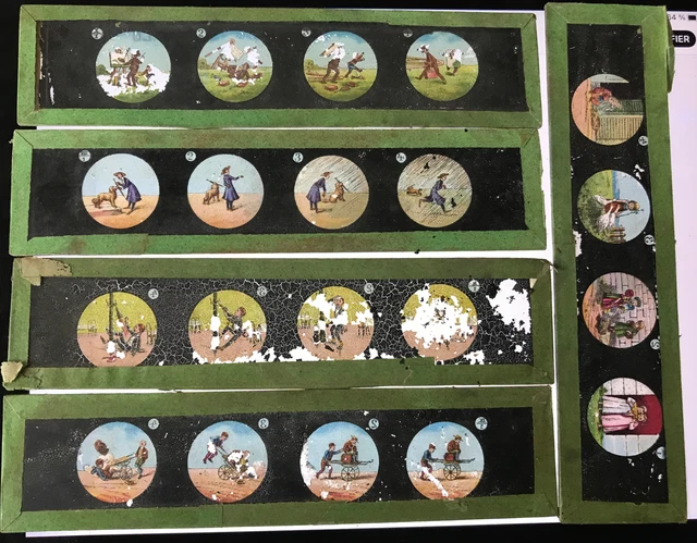Regroupement de 10 plaques de verre pour lanterne magique... - 86049441-254