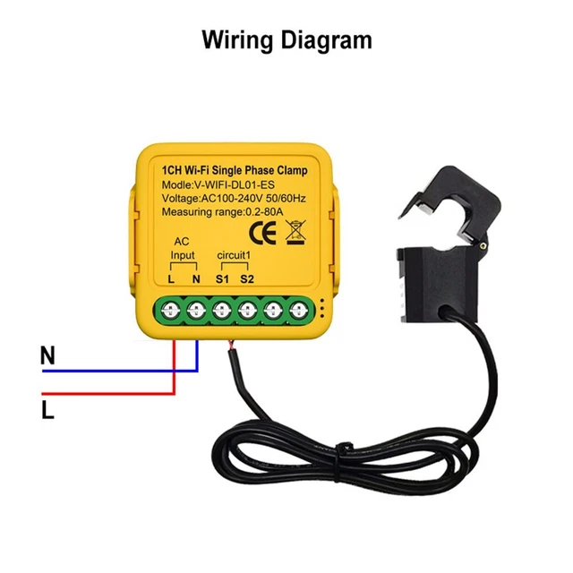 Smart WiFi Switch with Current and Voltage Monitoring for Home Appliances