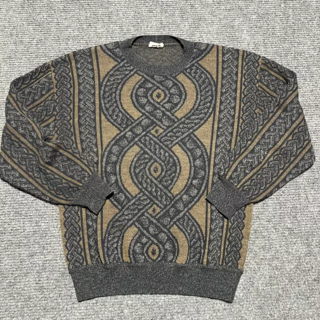 Vintage Missoni Sweater Mens Size 52 Blue Brown Crew Neck Wool Blend Pullover