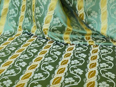 Clarence House Rich Silk Linen Green Gold Floral Stripe Bty (1242)