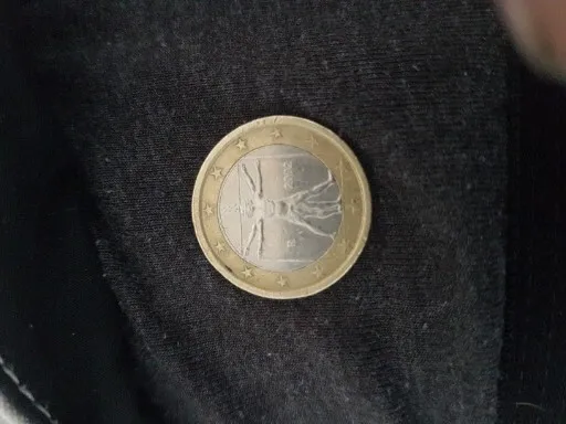 Rare 1 Euro Coin ITALY 2002 Vitruvian Man by Leonardo da Vinci