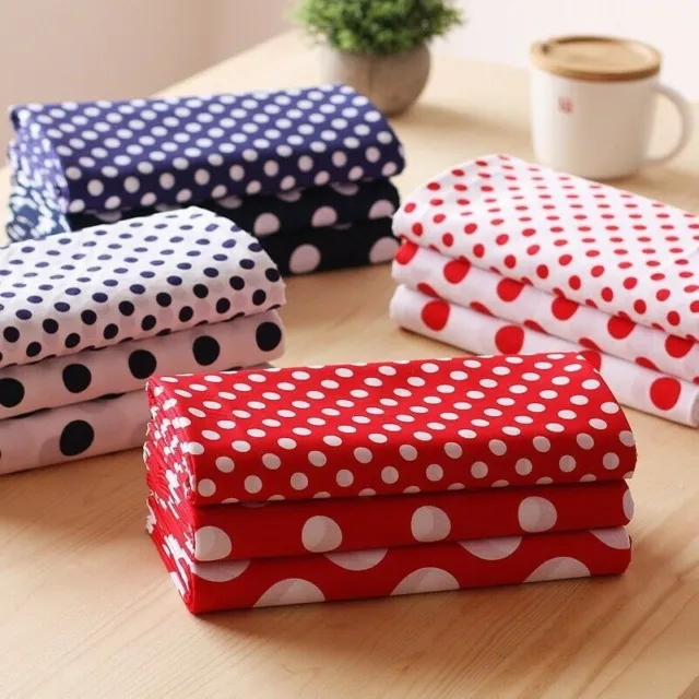 1M Polka Dot Spot Cotton Fabric DIY Sew Craft Clothes Dress Table Material Sofa