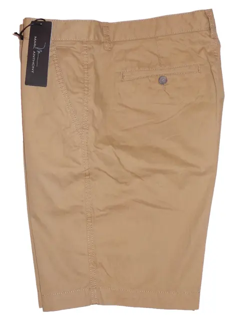 Marc Anthony Mens Slim Fit Solid Twill Flat Front Shorts -42- Kelp