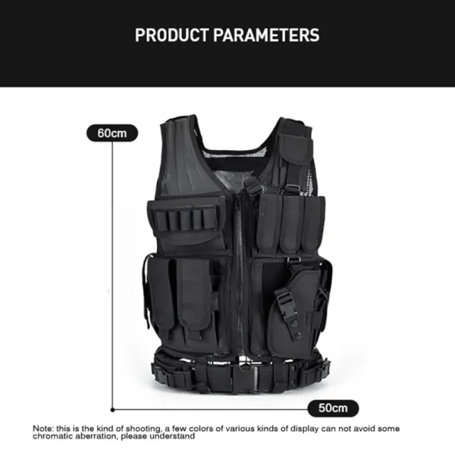 Military Tactical Vest CS Paintball Airsoft Hunting Molle Mag Assault Pouches 3