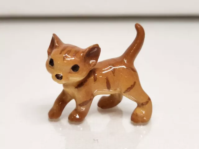 Hagen Renaker Miniature Ceramic Orange Tabbie Cat Kitten Facing Left Figurine