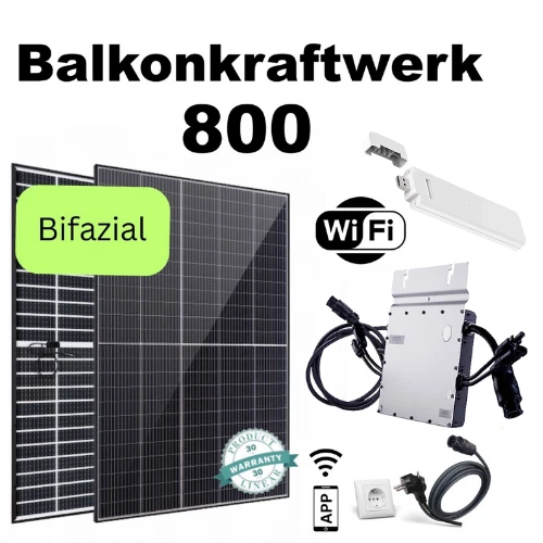 Solarway Centrale Balcone 880W: Kit Completo Con Pannelli Bifacciali E Inverter 800W