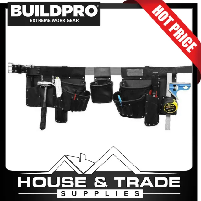 BuildPro Tool Apron Premium Leather Belt "The Gladiator" Tradie LWGLAD