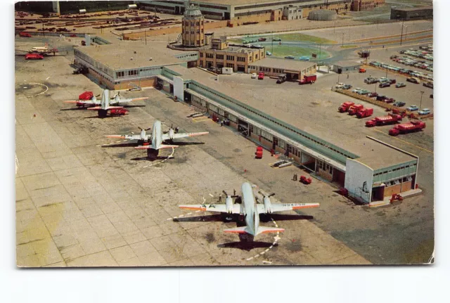 Aerial View New Buffalo New York Airport NY Chrome Postcard Vtg Unposted