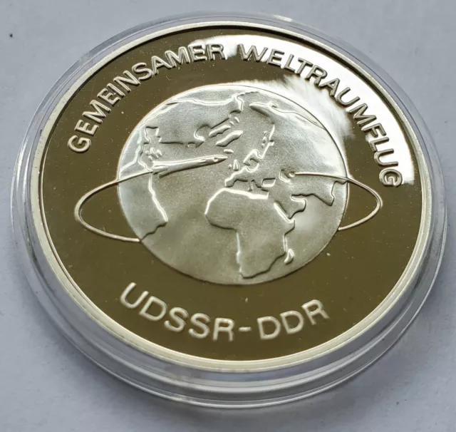 10 Mark DDR 1978 - Gemeinsamer Weltraumflug von UDSSR und DDR - Silberprobe - NP