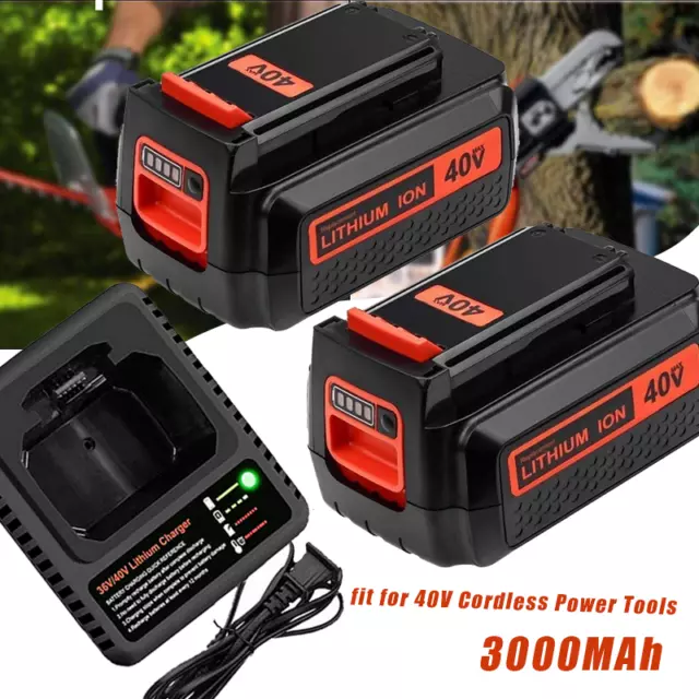 3.0Ah Replacement Black and Decker40Volt Lithium Battery /rapid Charger LBX2040