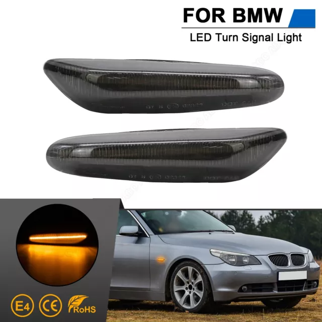 Für BMW 3er E46 E90 E91 5er E60 E61 E84 E82 Led Seitenblinker Blinker Schwarz 2x