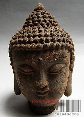 Collectables Old Dynasty Iron ironware Statues Buddha head Sakyamuni Tathagata