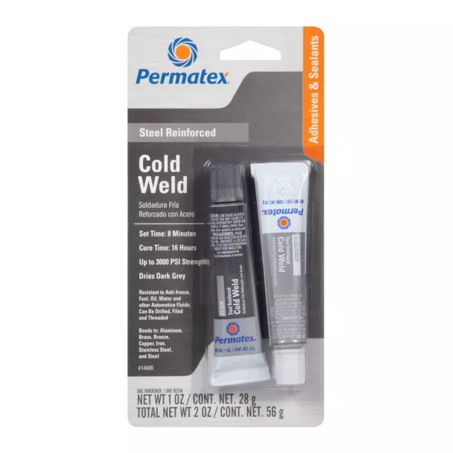 Permatex Steel Reinforced  Cold Weld Epoxy Resin Hardener Filler Adhesive Glue